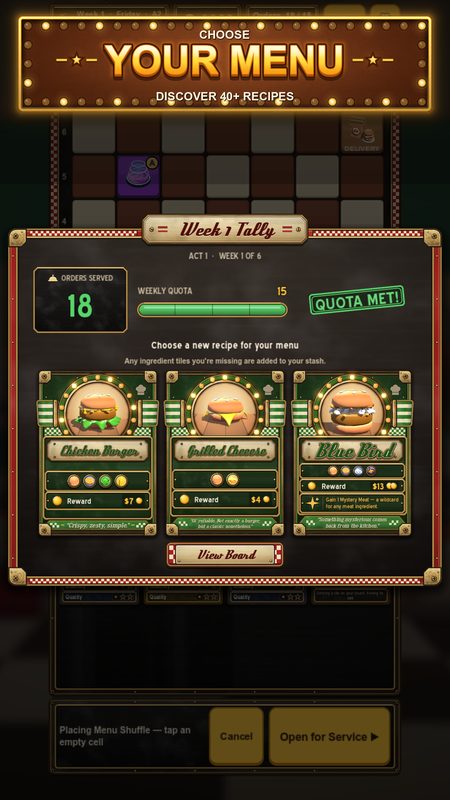 The week's tally with the quota met and three new recipes to choose from